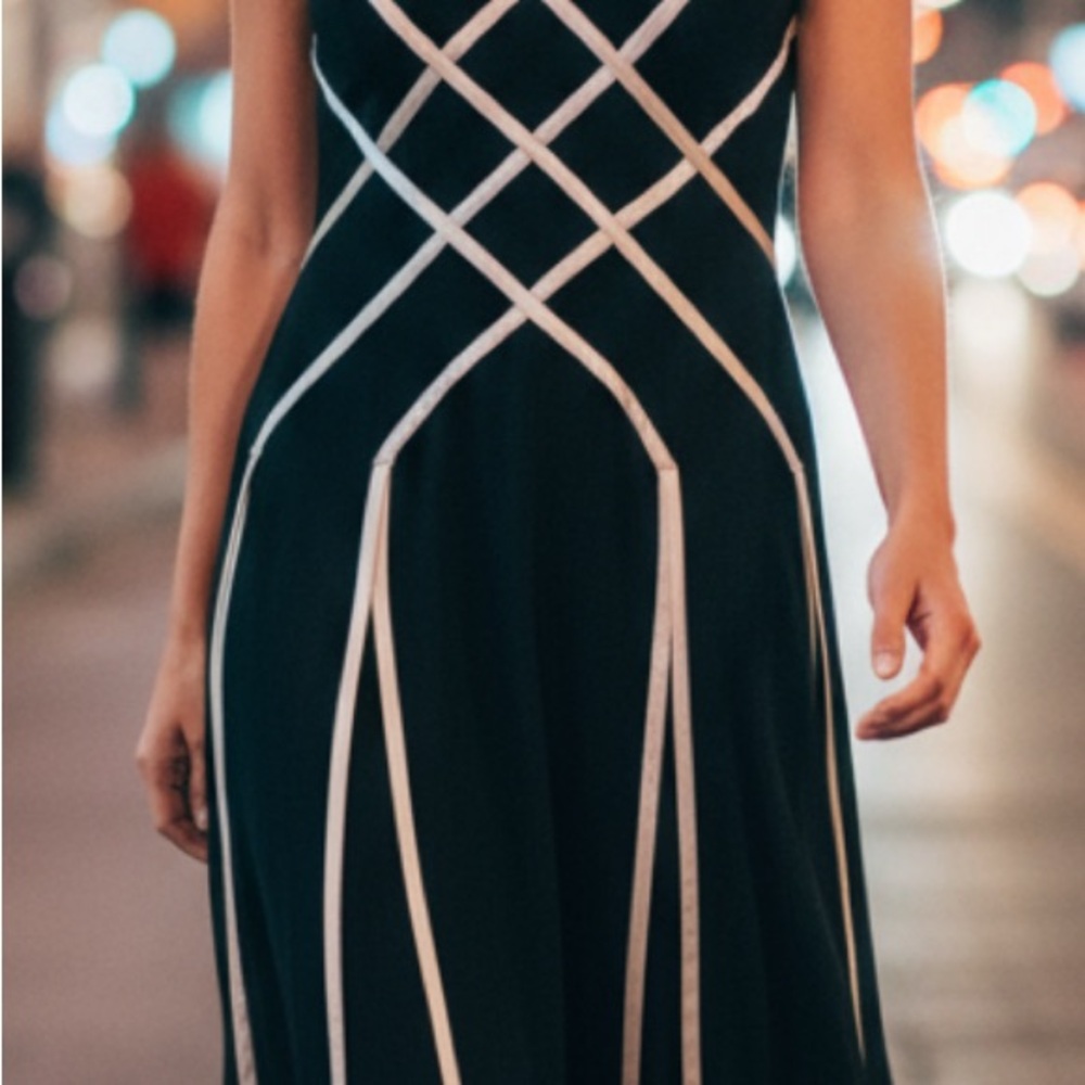 Elegant Black and White Women's Dress